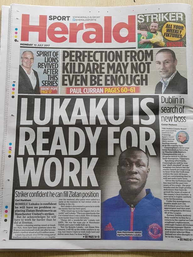 Newspaper mistakes Romelu Lukaku for hip-hop star Stormzy on back page