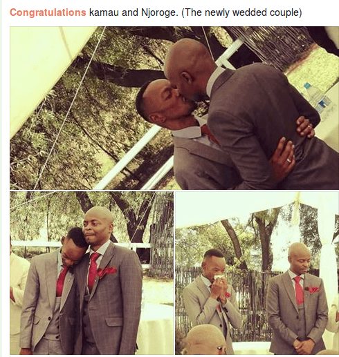 Kenyan homosexuals get married, photos of couple kissing goes viral