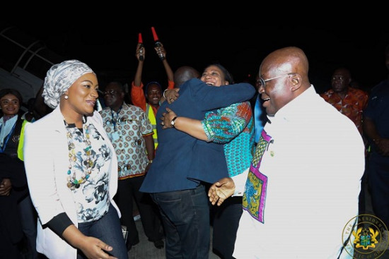 Veep Bawumia arrives to presidential ceremony from medical leave