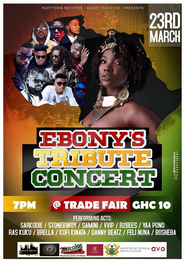 Ebony's tribute concert: Sarkodie, Stonebwoy, Kofi Kinaata, others to perform