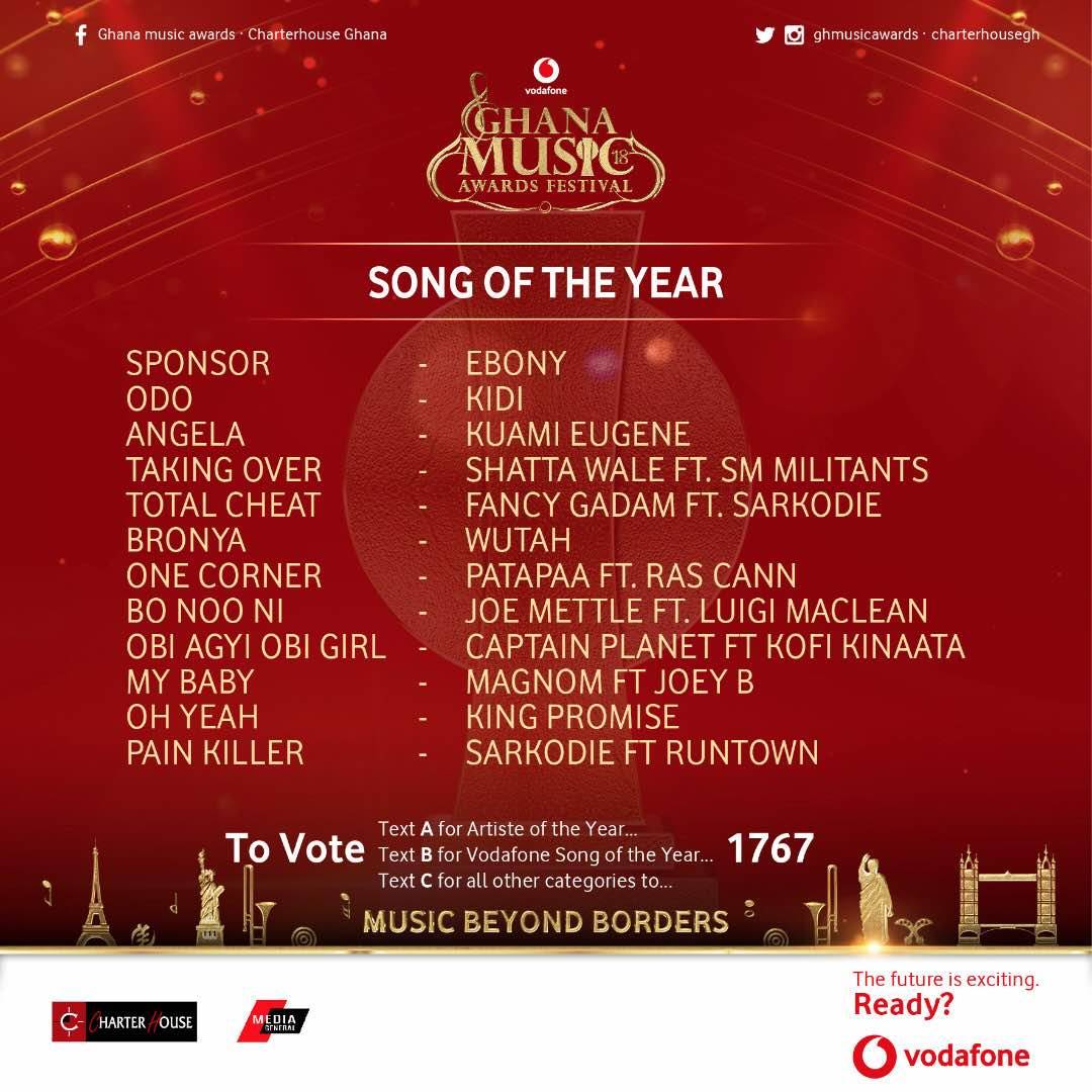 Full List of Nominees unveiled for 2018 VGMA
